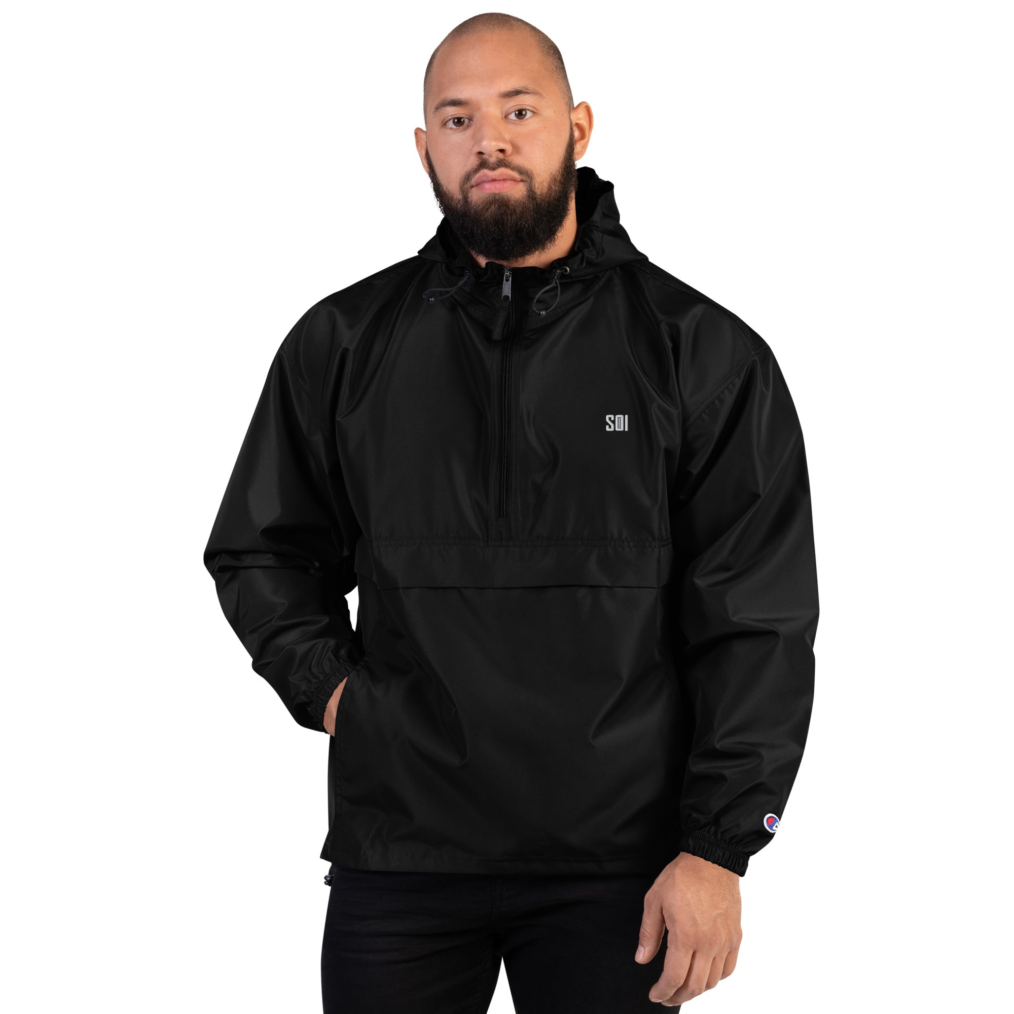 Black fashion champion windbreaker jacket