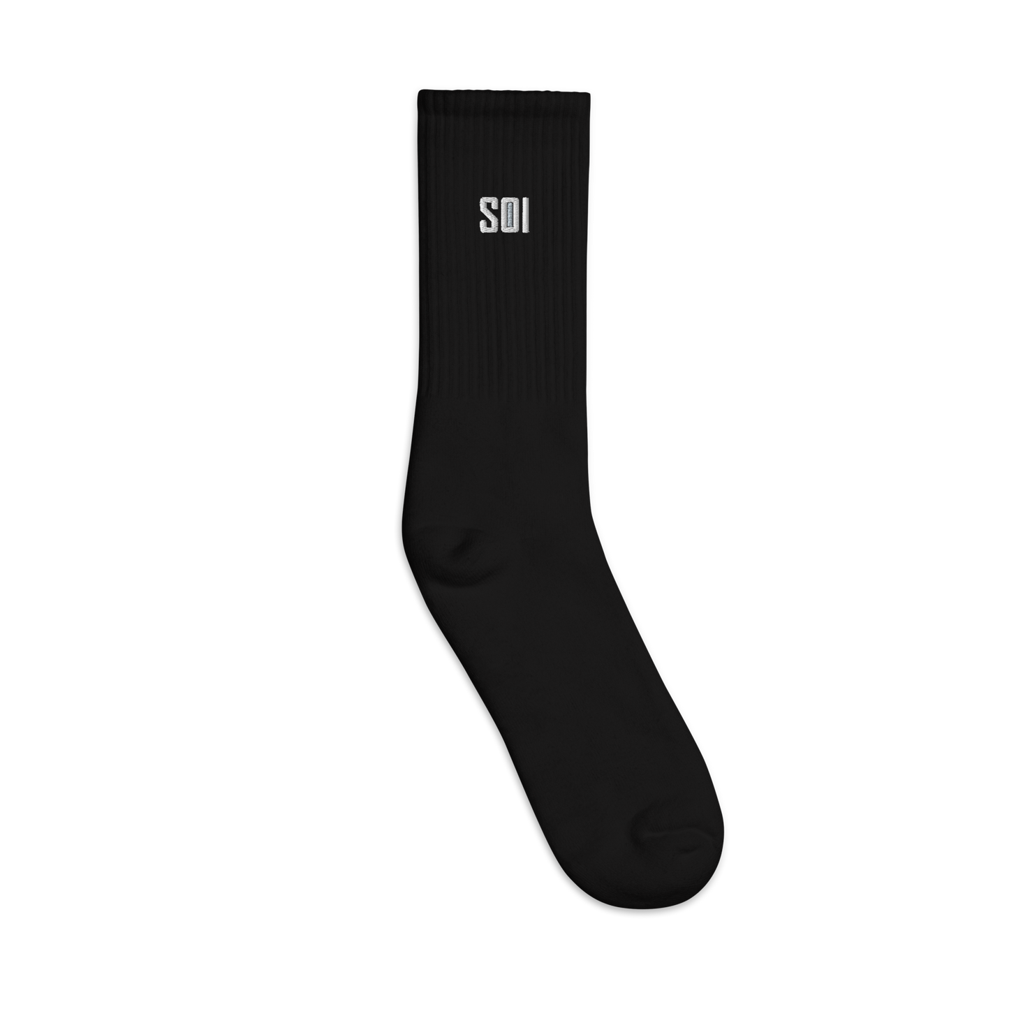 SOI Embroidered Black Socks