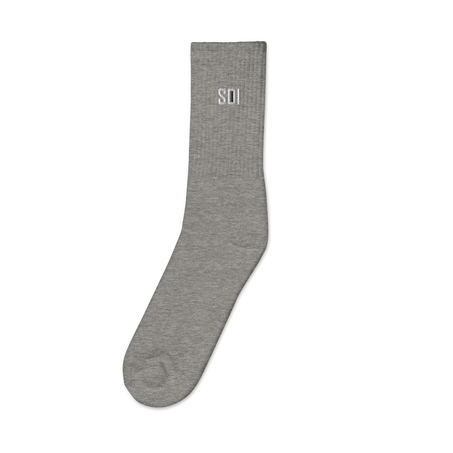 SOI Embroidered Grey Socks