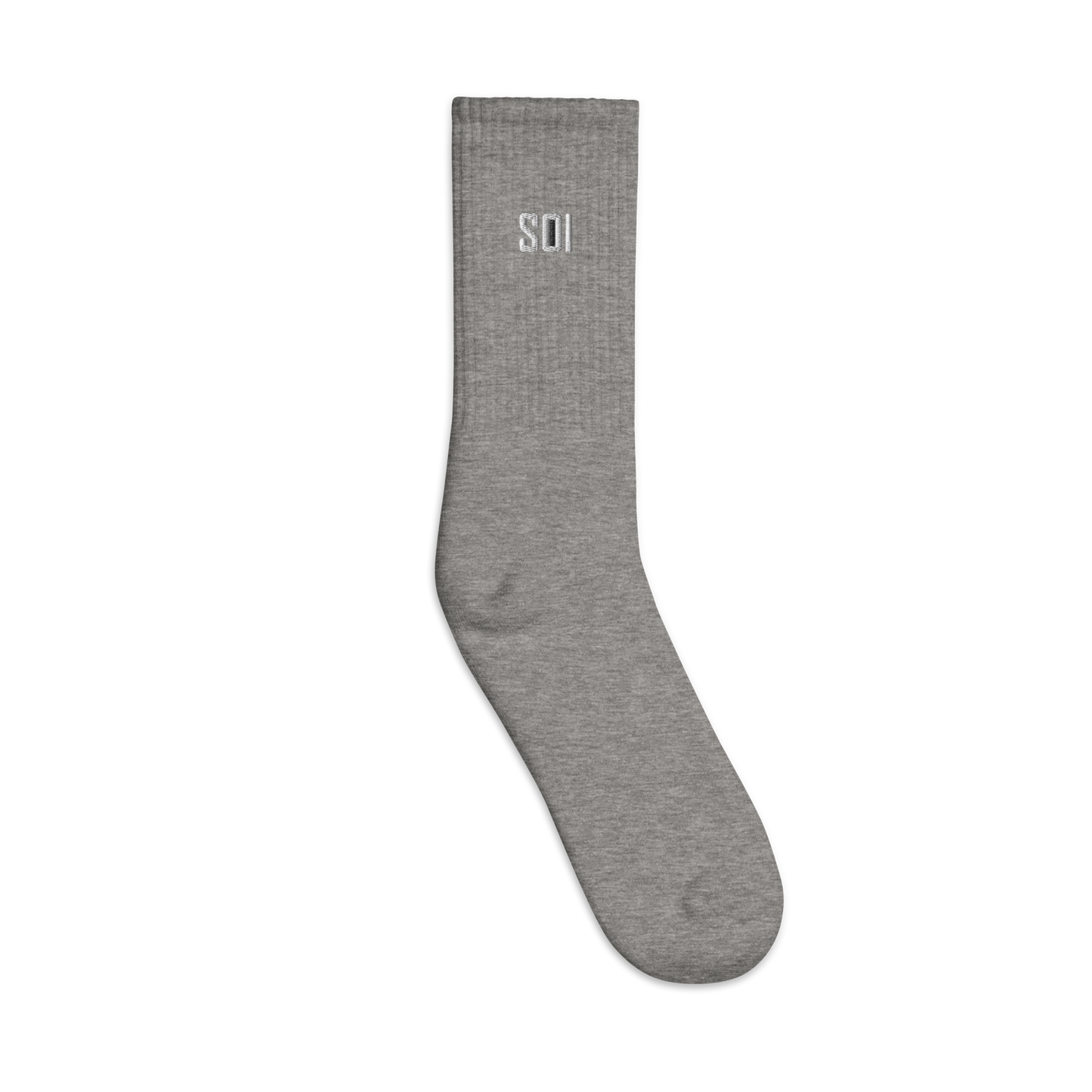 SOI Embroidered Grey Socks